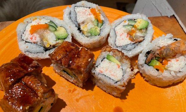 This is just a combination of both of those for detail. Both of these were only glorified California rolls