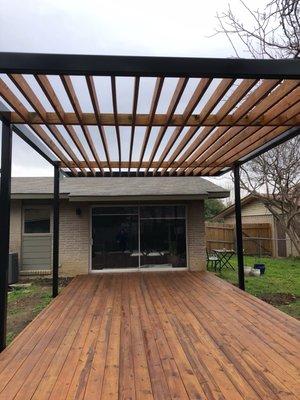 Custom pergola metal and woood