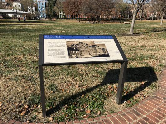 Sign, Saint Mary's Park, Paca Street, Baltimore, MD