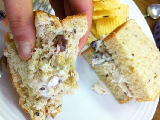 Chicken salad sandwich on homemade bread!!