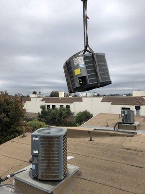 right before removing and installing new american standard central heat pump condenser 
santa monica ca