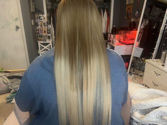 Sisters hair with the extension in