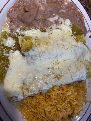 Green chicken enchiladas