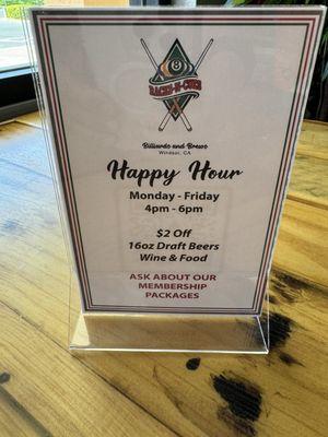 Happy hour promo