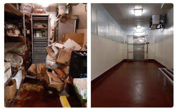 Before & After on Large Walk-In Freezer