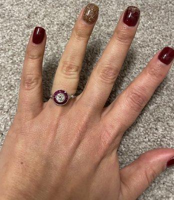 Beautiful diamond and ruby ring