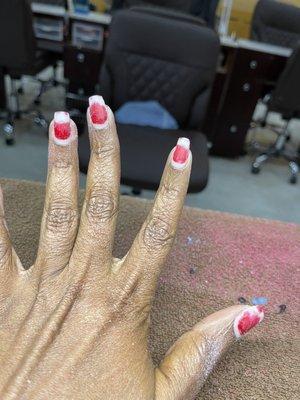 Polishing my nails like this!!!! WTH!!! Refuse to remove the polish. Tina said she removed enough! girl bye!!