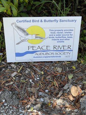 Certified Bird and Butterfly Sanctuary