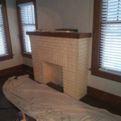 Before being painted  fireplace