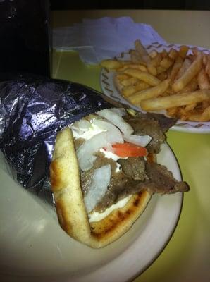 1st St Coney Island gyros and fries.