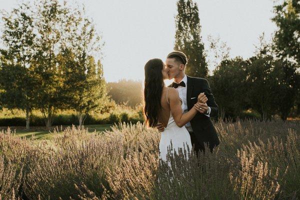 Bride in Lavender at Golden Hour