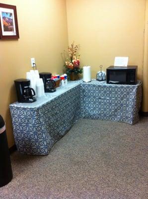 Area coffee and microwave setup