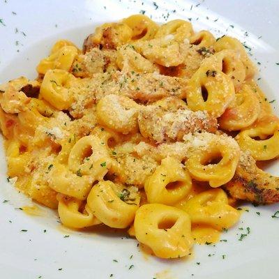 Tortellini with grilled chicken and vodka sauce- DELICIOUS!