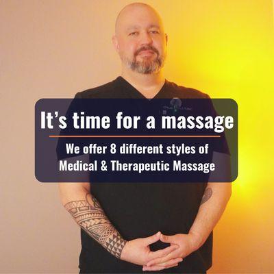 Therapeutic massage is a recognized treatment for health and wellness.

We offer 8 different kind of massages at Chicago Male Clinic.