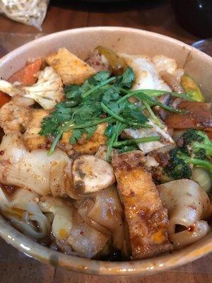 Spicy Rice Noodles with Pork and Tofu