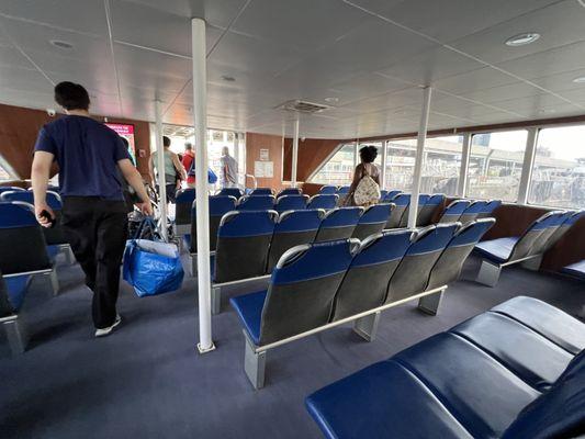 Inside the ferry, lower level