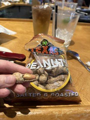 Complimentary Salted roasted peanuts