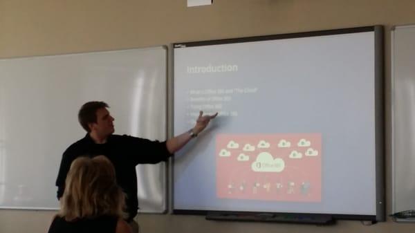 #DWWTC instructor Devin Adams presenting "Office 365 & the Cloud" in our August showcase. View the video at http://bit.ly/1B4y5EF