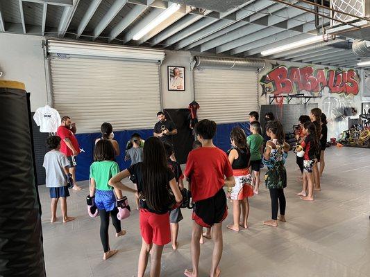 Sensei Ricky with the students.