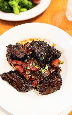 Brazed Brisket with carrots and corn cakes