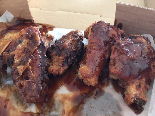 Wings are big, but these were over-cooked.