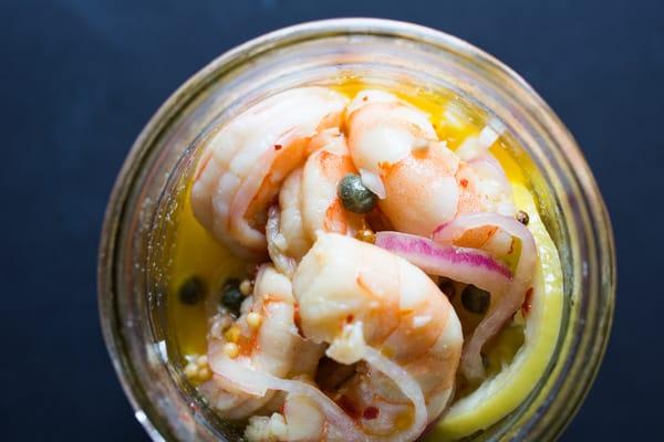 Local Pickled Shrimp with Lemon and Capers