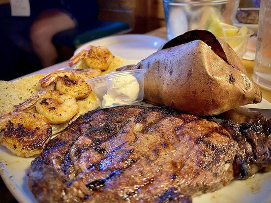 Rib Ribeye & Grilled Shrimp