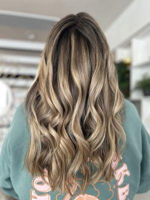 Soft Blonding with dimensions.