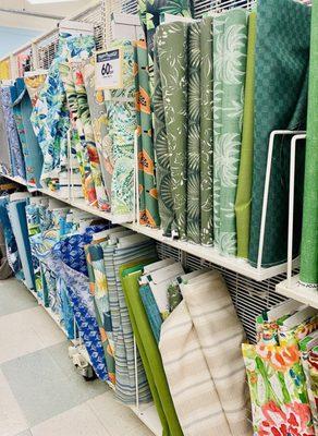 JOANN's has a much bigger selection of outdoor fabric & way better colors than Hobby Lobby.