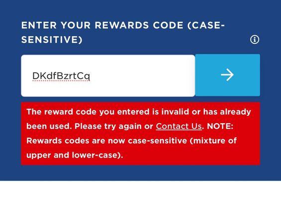 Went to redeem my code when I got home, this is not the only one that it's been an issue for either.