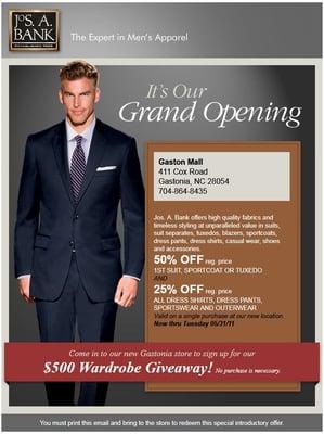 Join us for our Grand Opening! The Gaston Mall Enter to win a $500 Wardrobe Giveaway!