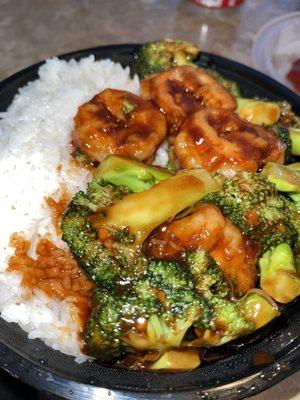 Shrimp with Broccoli white rice