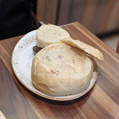 Clam Chowder with Bread Bowl