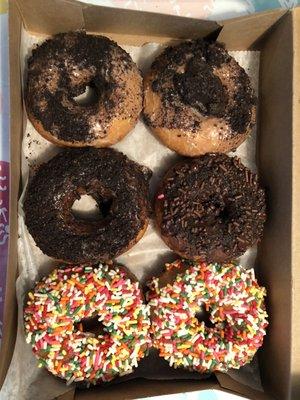 Cookies and cream (top), Death by chocolate (middle row), and Carnival (bottom row)