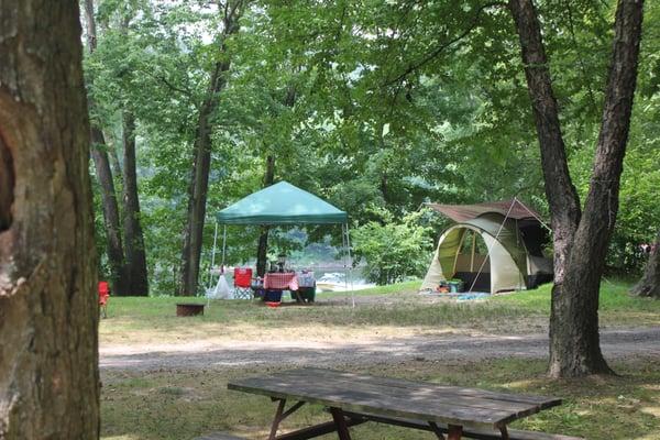 Tent camping on the River