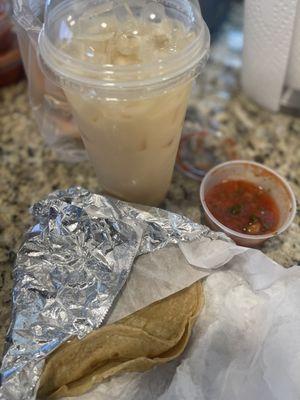 Homemade corn tortillas  Horchata