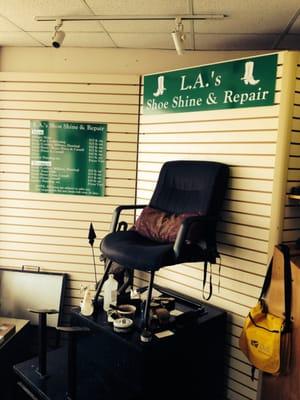 L.A.'s Shoe Shine & Repair is located within Cobblestone Quality Shoe Repair 5833 Curzon Fort Worth, TX 76116