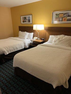 Comfortable beds at Marriott