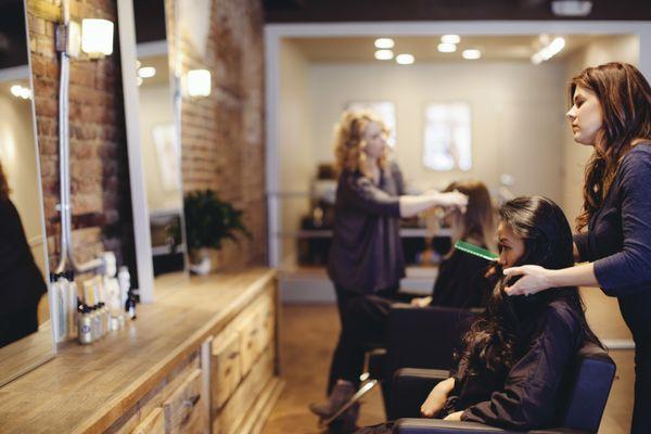 Ali Pucilowski and Angela McClure at Crop Hair Salon in Greensboro NC