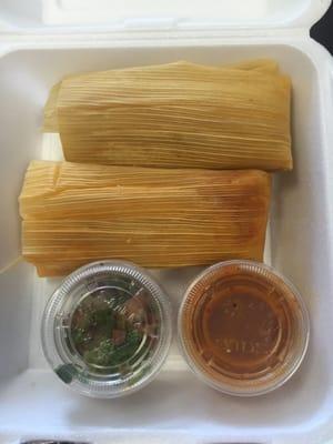 Pork tamale and chicken tamale!!!