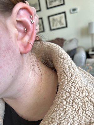 Top helix and conch done at Studs