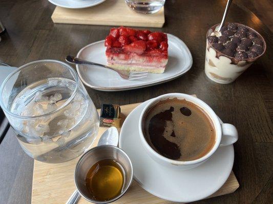 Turkish Coffee, Strawberry and Yogurt Cake