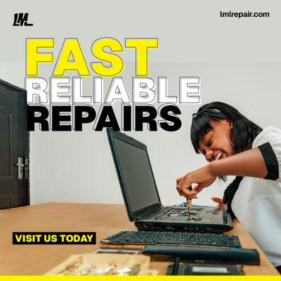 LML Repair specializes in quick, affordable, and reliable repairs for a wide range of devices, including smartphones, tablets, laptops, and