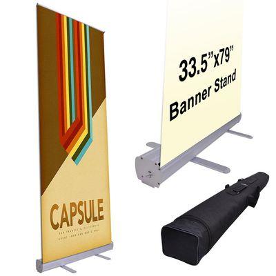 Popup/ Retractable banner stand with carrying case. Light weight easy to setup.