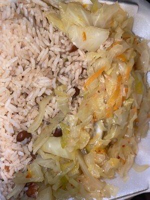 Rice peas and cabbage