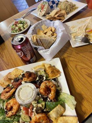 Greek Salad and Hummus Gyro