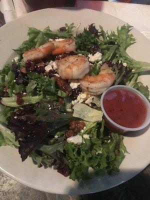 Cranberry pecan salad with shrimp instead of chicken