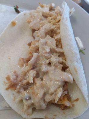 Pollo California in a flour tortilla, absolutely delightful.