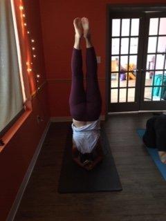 Headstands in the new studio.