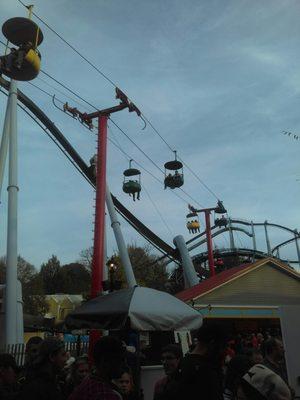 The skyview during Hersheypark in the Dark.